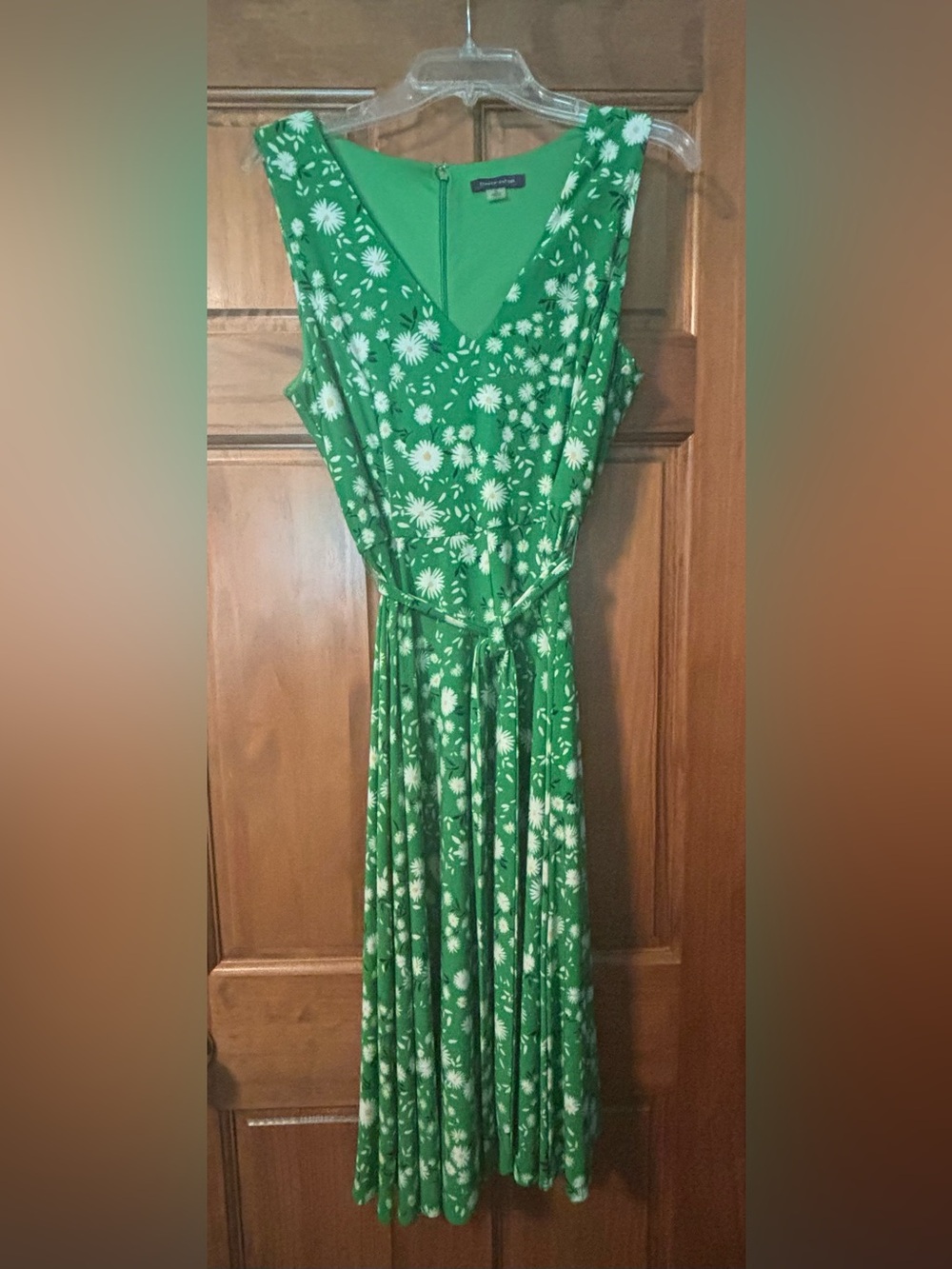Tommy Hilfiger Green Daisy Floral Midi Dress Summer ‘14 Retro Garden - Picture 3 of 4